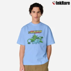Men’s Smokemon Bulbasaur Weed Pokemon Stoner Classic T-Shirt in light blue | Soft, Breathable Everyday Wear