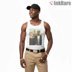 Snoop Dogg And Martha American Gothic Parody Shirt on white tank top for men graphic tee