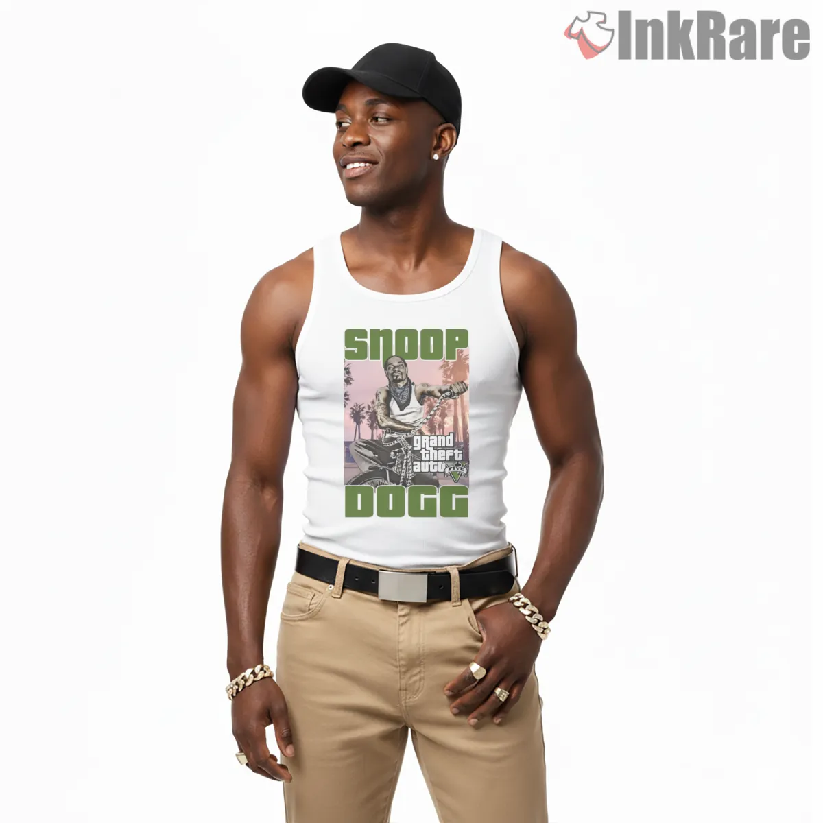 Snoop Dogg Classic Lowrider Drip Tank Top White Snoop Dogg Classic Lowrider Drip Shirt on white tank top for men graphic tee