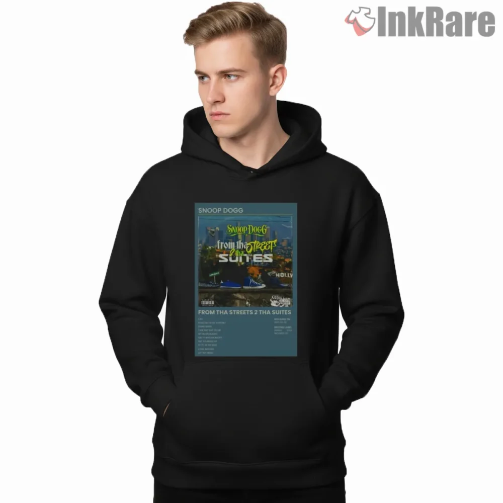 Snoop Dogg From Tha Streets To Tha Suites Album Shirt on black hoodie for men graphic tee