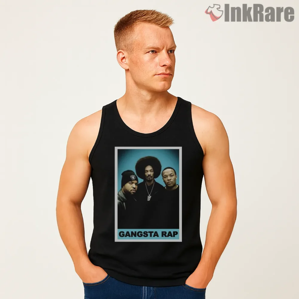 Snoop Dogg Gangsta Rap Legends Trio Shirt on black tank top for men graphic tee
