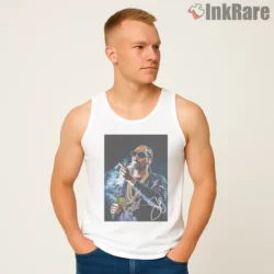 Snoop Dogg Gold Cup Smoke Session Shirt on white tank top for men graphic tee