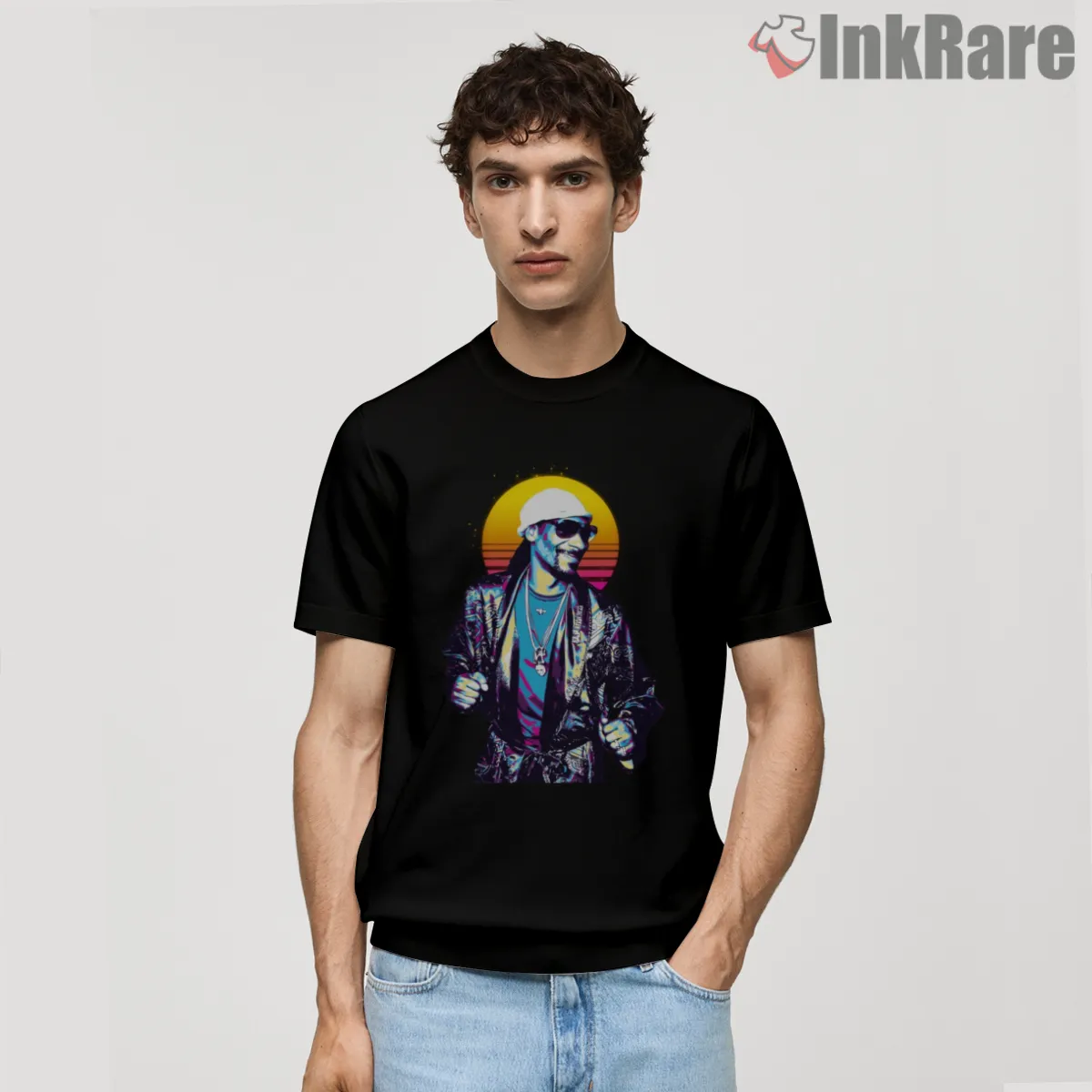 Snoop Dogg Neon Retro Night Walk Short Sleeve Black Snoop Dogg Neon Retro Night Walk Shirt on black short sleeve shirt for men graphic tee