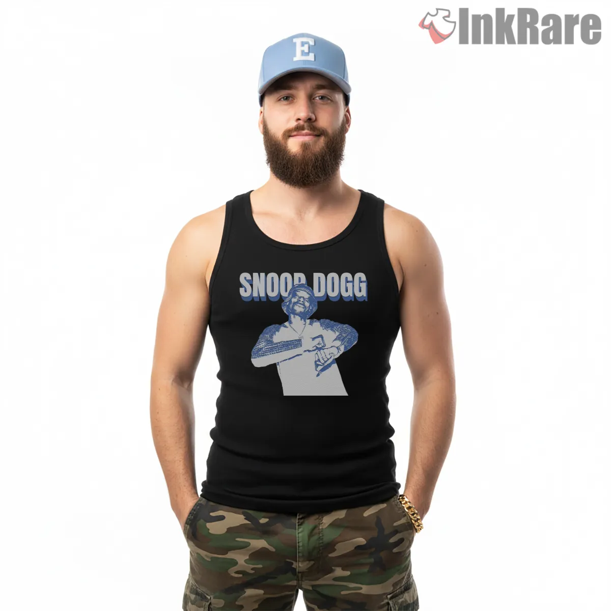 Snoop Dogg Retro Blue Rap Poster Tank Top Black Snoop Dogg Retro Blue Rap Poster Shirt on black tank top for men graphic tee