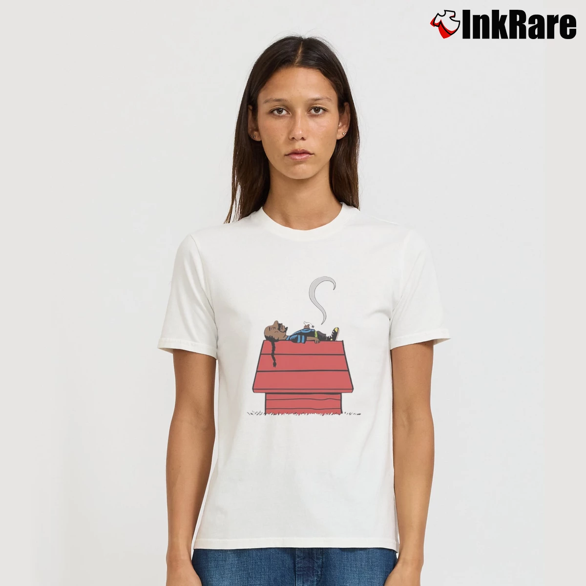 Snoop Dogg Sleeping Snoopy Women’s Tee in white – Effortless Style Women’s Snoop Dogg Sleeping Snoopy T-Shirt in white | Soft, Flattering Fit