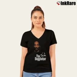 Women’s Snoop Dogg Tha Doggfather V-Neck Tee in black | Chic Neckline, Soft Texture