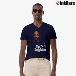 Men’s Snoop Dogg Tha Doggfather V-Neck Tee in navy | Sharp, Breathable, Everyday Staple