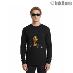 Snoop Dogg Vintage Afro Portrait Shirt on black long sleeve shirt for men graphic tee