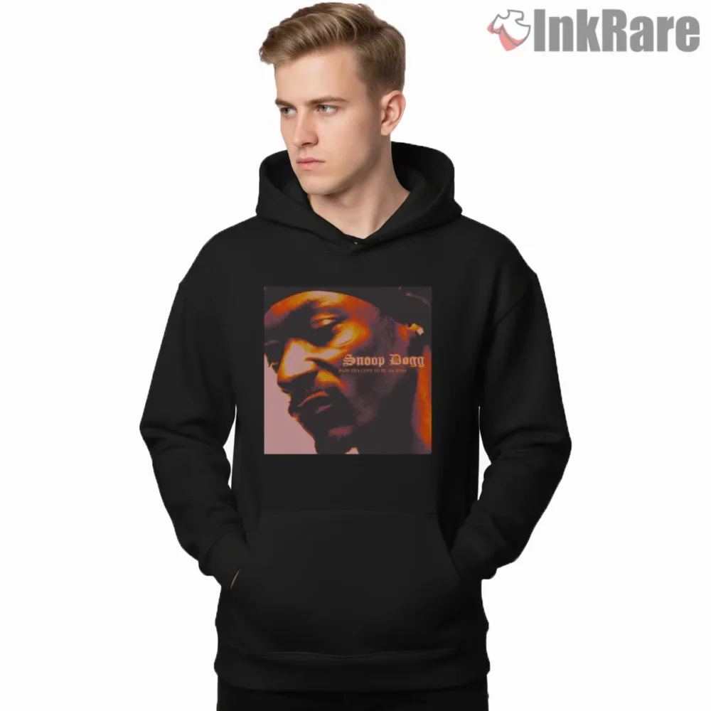 Snoop Dogg Warm Vintage Closeup Shirt on black hoodie for men graphic tee