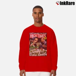 Men’s Snoop Dogg Wiz Khalifa Weed Ganja Sativa Indica Long-Sleeve Shirt in red | Sleek, Lightweight, Year-Round Wear