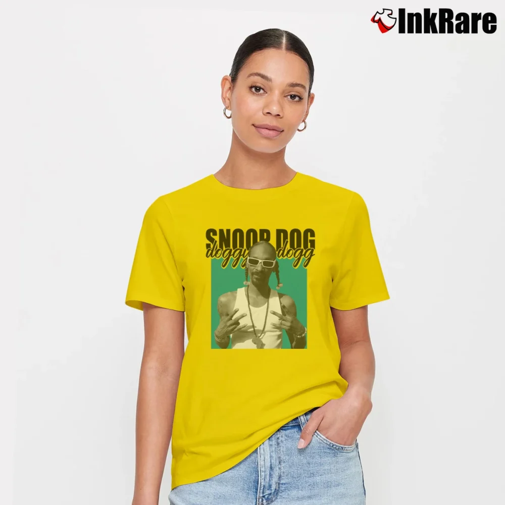Women’s snoop doggy dogg west coast rap legend Signature T-Shirt in yellow | Soft, Flattering Fit