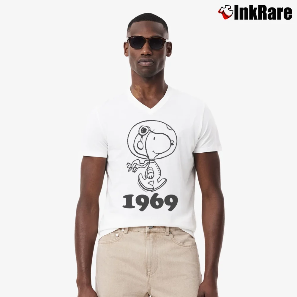 Men’s Snoopy 1969 V-Neck Tee in white | Sharp, Breathable, Everyday Staple