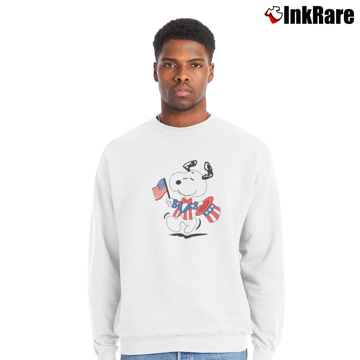 Snoopy 4th Of July Dance Men’s Crewneck Sweatshirt in white – Soft & Durable Men’s Snoopy 4th Of July Dance Crewneck Sweatshirt in white | Cozy Fabric, Clean Style