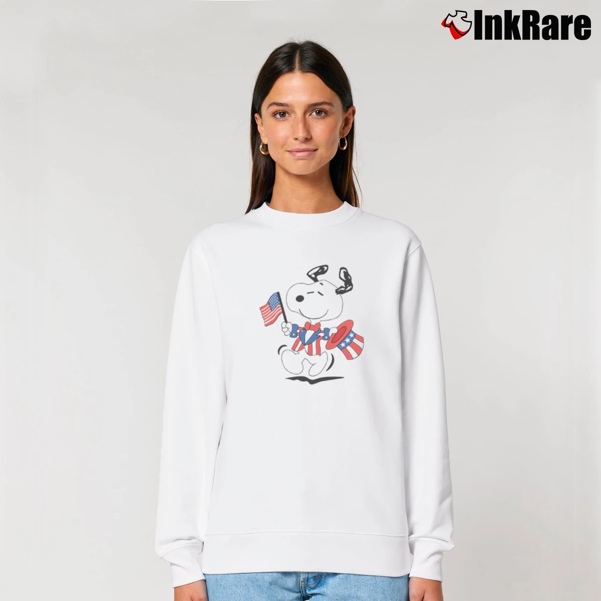 Snoopy 4th Of July Dance Women’s Relaxed Sweatshirt in white – Cozy Casual Women’s Snoopy 4th Of July Dance Relaxed Sweatshirt in white | Soft, Laid-Back Vibe