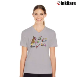 Women’s Snoopy A Charlie Brown Christmas Dance V-Neck Tee in sport grey | Chic Neckline, Soft Texture
