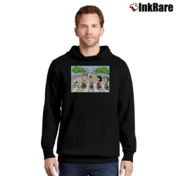 Men’s Snoopy Abbey Road Parody Pullover Hoodie in black | Cozy, Durable, Modern Fit