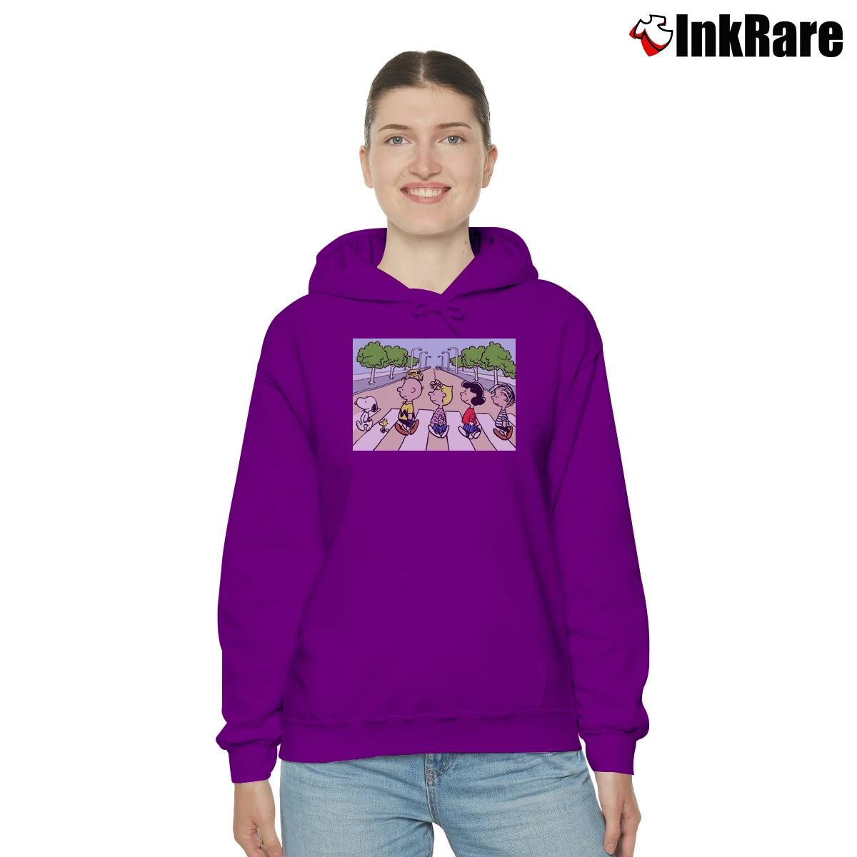 Snoopy Abbey Road Parody Women’s Cozy Hoodie in purple – Urban Chic Women’s Snoopy Abbey Road Parody Cozy Hoodie in purple | Warm, Structured, Stylish