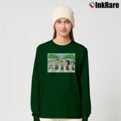 Women’s Snoopy Abbey Road Parody Long-Sleeve Top in forest green | Sleek, Versatile, All-Season