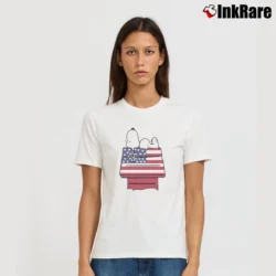Women’s Snoopy American 4th July Independence Day T-Shirt in white | Soft, Flattering Fit