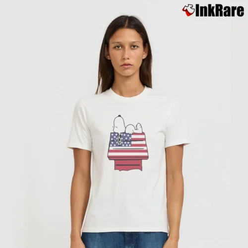 Snoopy American 4th July Independence Day Women’s Tee in white – Effortless Style Women’s Snoopy American 4th July Independence Day T-Shirt in white | Soft, Flattering Fit