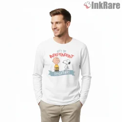 Snoopy And Charlie Brown Independent Together Shirt on white long sleeve shirt for men graphic tee