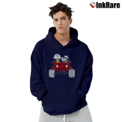 Men’s Snoopy And Charlie Brown Jeep Pullover Hoodie in navy | Cozy, Durable, Modern Fit