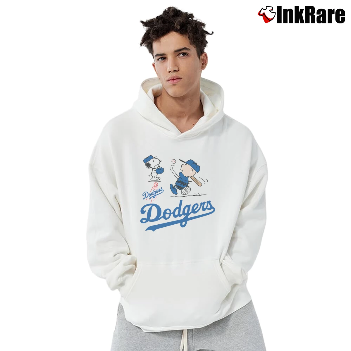 Snoopy And Charlie Brown Los Angeles Dodgers Men’s Pullover Hoodie in white – Ultimate Warmth Men’s Snoopy And Charlie Brown Los Angeles Dodgers Pullover Hoodie in white | Cozy, Durable, Modern Fit