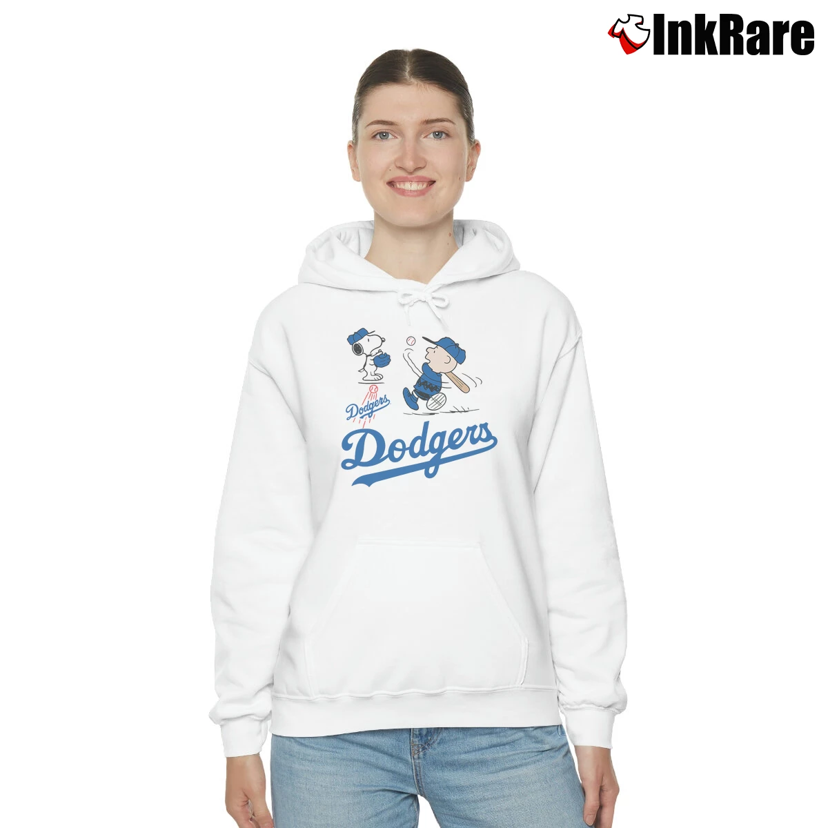 Snoopy And Charlie Brown Los Angeles Dodgers Women’s Cozy Hoodie in white – Urban Chic Women’s Snoopy And Charlie Brown Los Angeles Dodgers Cozy Hoodie in white | Warm, Structured, Stylish