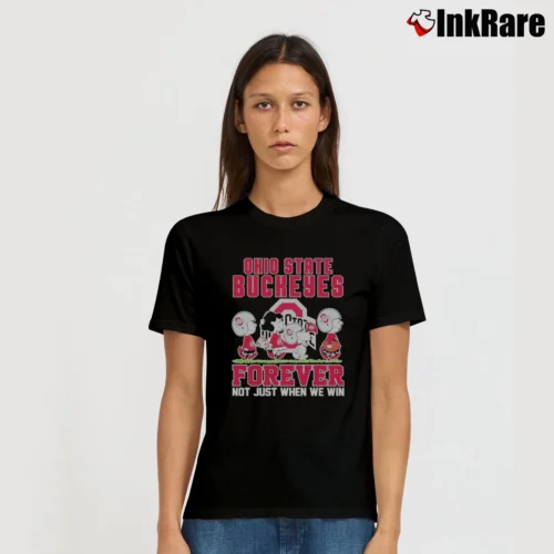 Snoopy And Charlie Brown Ohio State Buckeyes Forever Not Just When We Win Women’s Tee in black – Effortless Style Women’s Snoopy And Charlie Brown Ohio State Buckeyes Forever Not Just When We Win T-Shirt in black | Soft, Flattering Fit