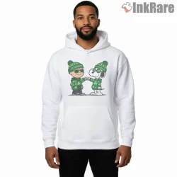 Snoopy And Charlie Brown St Patricks Day Shirt on white hoodie for men graphic tee