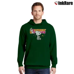 Men’s Snoopy And Dunkin Donuts Lovers Fan Pullover Hoodie in forest green | Cozy, Durable, Modern Fit
