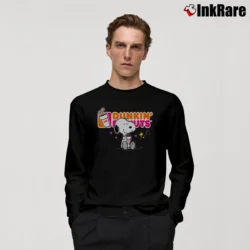 Men’s Snoopy And Dunkin Donuts Lovers Fan Long-Sleeve Shirt in black | Sleek, Lightweight, Year-Round Wear