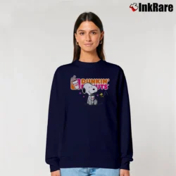 Women’s Snoopy And Dunkin Donuts Lovers Fan Relaxed Sweatshirt in navy | Soft, Laid-Back Vibe