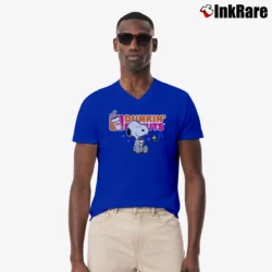 Men’s Snoopy And Dunkin Donuts Lovers Fan V-Neck Tee in royal blue | Sharp, Breathable, Everyday Staple