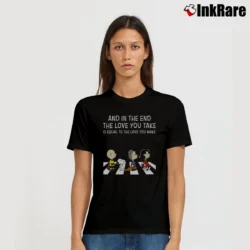 Women’s Snoopy And Friends And In The End The Love You Take T-Shirt in black | Soft, Flattering Fit
