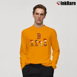 Men’s Snoopy And Friends Boston Red Sox Peanuts Long-Sleeve Shirt in orange | Sleek, Lightweight, Year-Round Wear