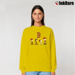 Women’s Snoopy And Friends Boston Red Sox Peanuts Relaxed Sweatshirt in yellow | Soft, Laid-Back Vibe