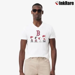 Men’s Snoopy And Friends Boston Red Sox Peanuts V-Neck Tee in white | Sharp, Breathable, Everyday Staple