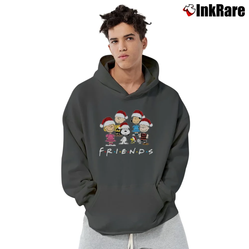 Men’s Snoopy And Friends Merry Christmas Family Pullover Hoodie in charcoal | Cozy, Durable, Modern Fit