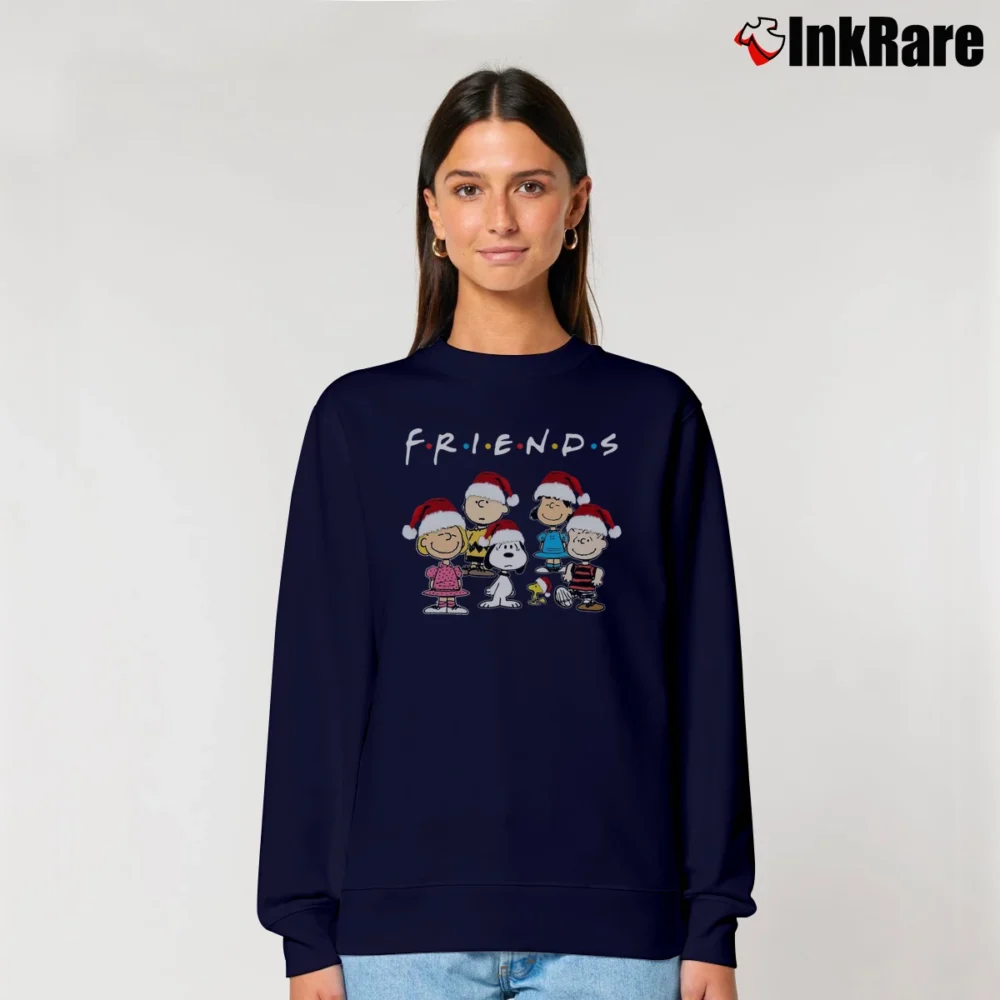 Women’s Snoopy And Friends Merry Christmas Relaxed Sweatshirt in navy | Soft, Laid-Back Vibe