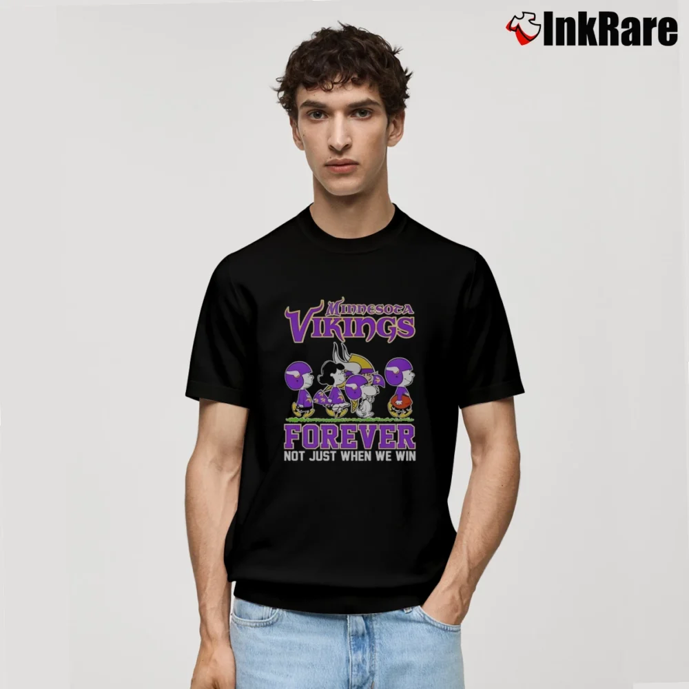 Men’s Snoopy And Friends Minnesota Vikings Forever Not Just When We Win Classic T-Shirt in black | Soft, Breathable Everyday Wear