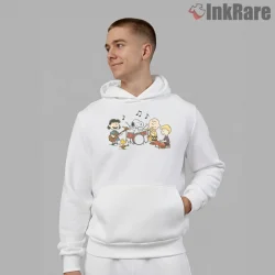Snoopy And Friends Simple Joys Music Shirt on white hoodie for men graphic tee