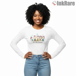 Snoopy And Friends Tis The Season Christmas Shirt on white long sleeve shirt for women graphic tee