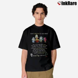 Men’s Snoopy And Friends What Christmas Is All About Classic T-Shirt in black | Soft, Breathable Everyday Wear