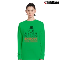 Women’s Snoopy And His Friends Funny Cartoon Classic Long-Sleeve Top in irish green | Sleek, Versatile, All-Season