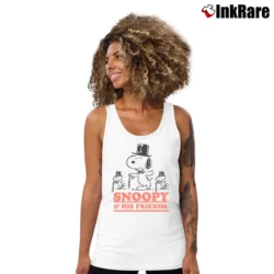 Women’s Snoopy And His Friends Funny Cartoon Classic Tank Top in white | Lightweight, Movement-Friendly