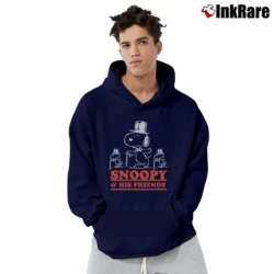 Men’s Snoopy And His Friends Funny Cartoon Pullover Hoodie in navy | Cozy, Durable, Modern Fit