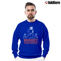 Men’s Snoopy And His Friends Funny Cartoon Crewneck Sweatshirt in royal blue | Cozy Fabric, Clean Style