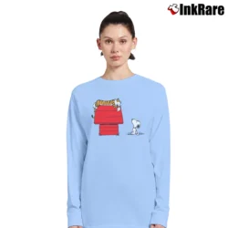 Women’s Snoopy And Hobbes Long-Sleeve Top in light blue | Sleek, Versatile, All-Season