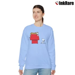 Women’s Snoopy And Hobbes Relaxed Sweatshirt in light blue | Soft, Laid-Back Vibe